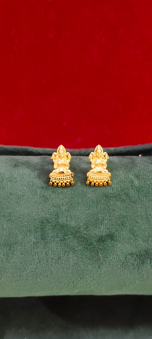 100% gold looka Lakshmi Devi studs