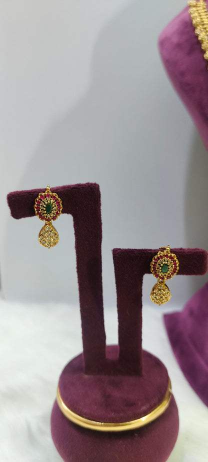 Premium necklace and long haram combo set