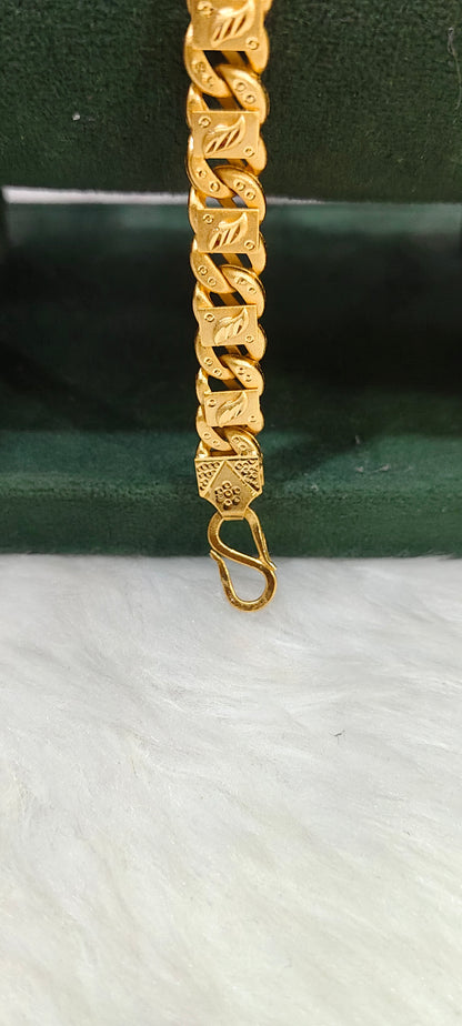 100% gold 8" length look mens bracelet