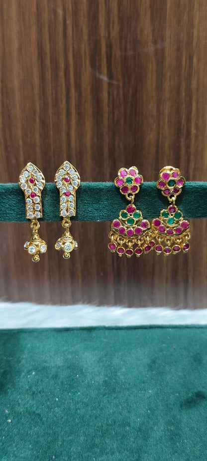 Pure panchaloham 2 pair earrings combo