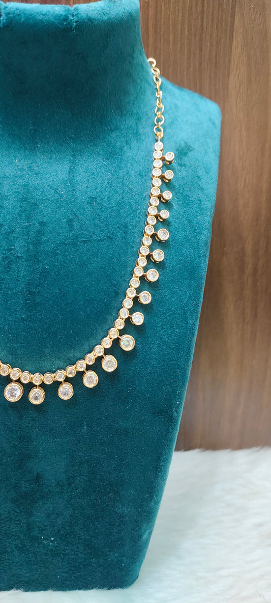 Pure panchaloham daimond look necklace