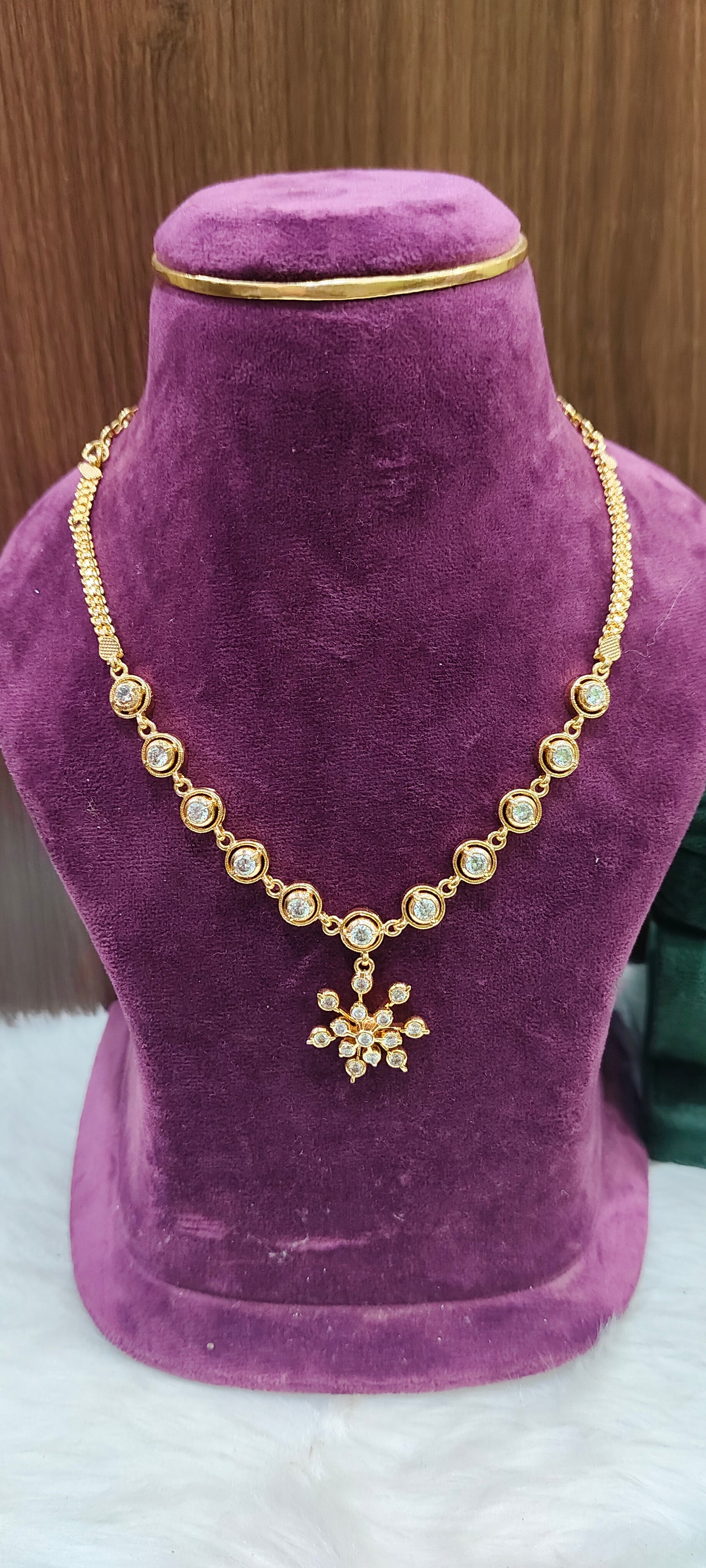 Pure panchaloham necklace with (2.6) size bangles combo