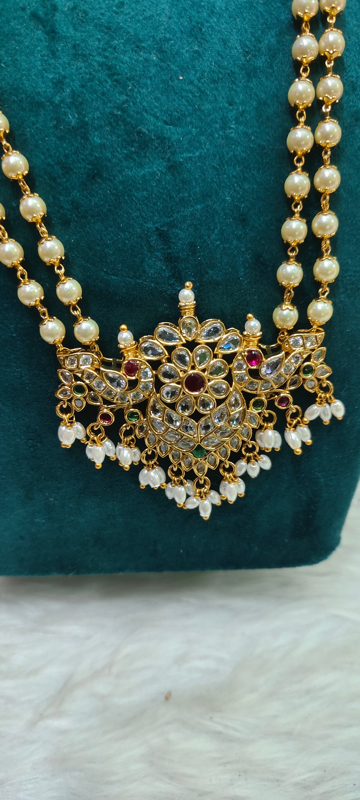Premium pearl rani haram with earrings
