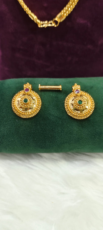 Premium micro gold plated 24" length 2 line thali chain with mangalsutra