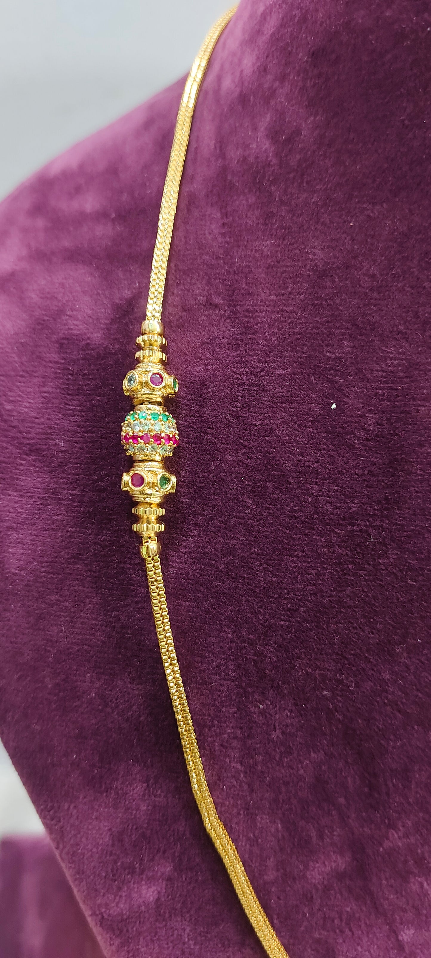 Premium micro gold plated 24" length Thali chain