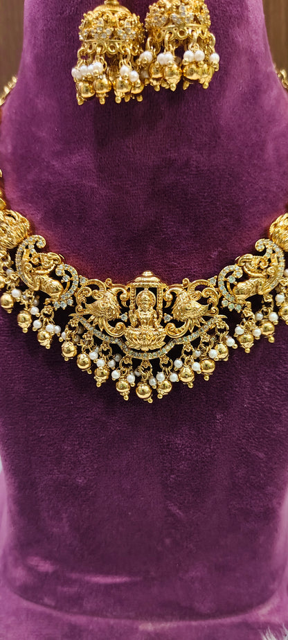 Premium high quality nakshi necklace set