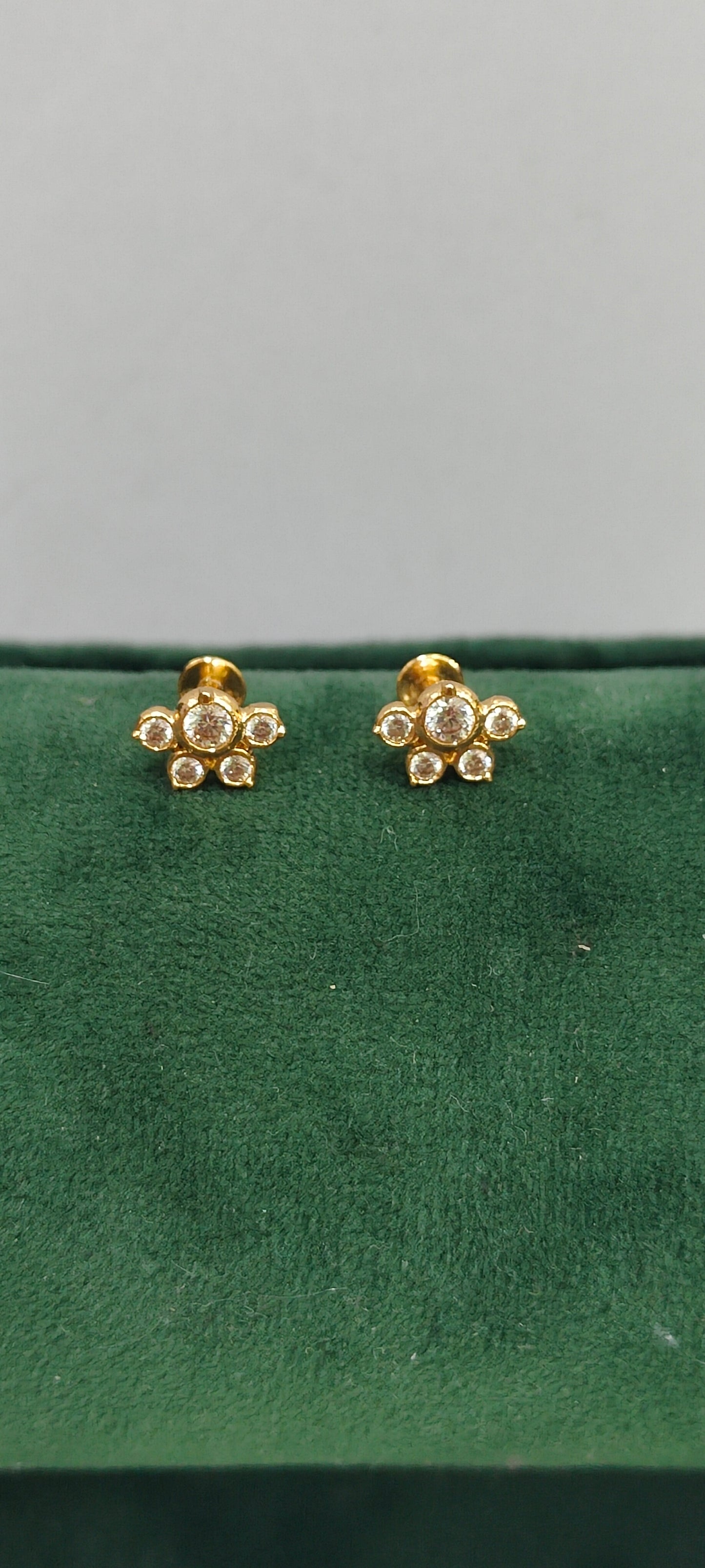 Pure panchaloham dimond look cute studs