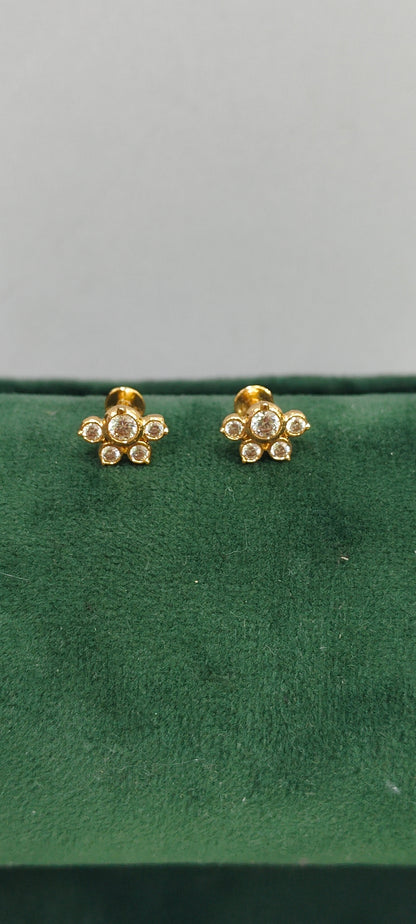 Pure panchaloham dimond look cute studs