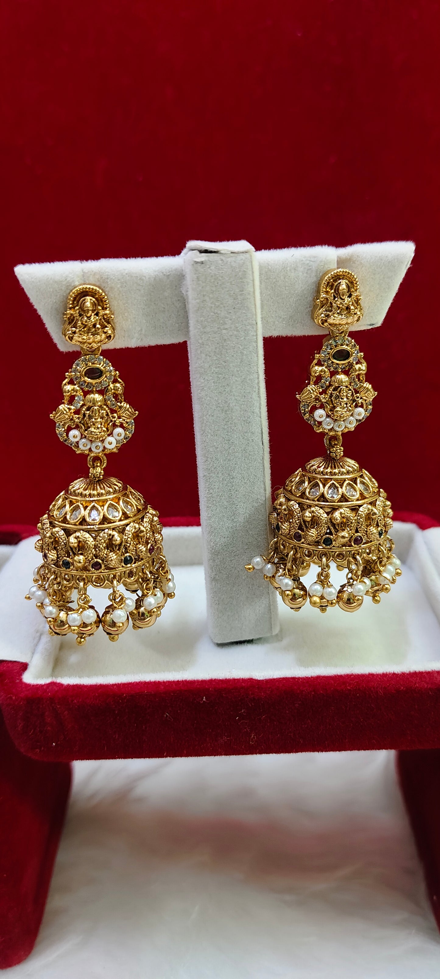 Premium nakshi length jumkas