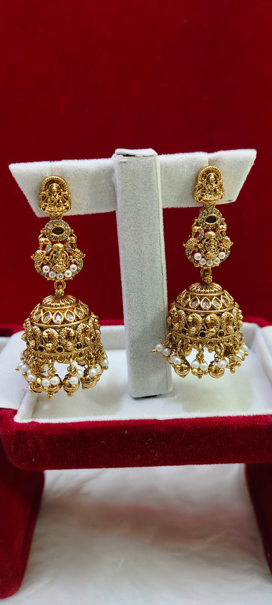 Premium nakshi length jumkas