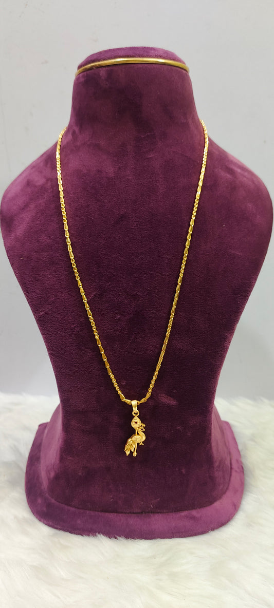 100% gold look 24" murugan pendant chain