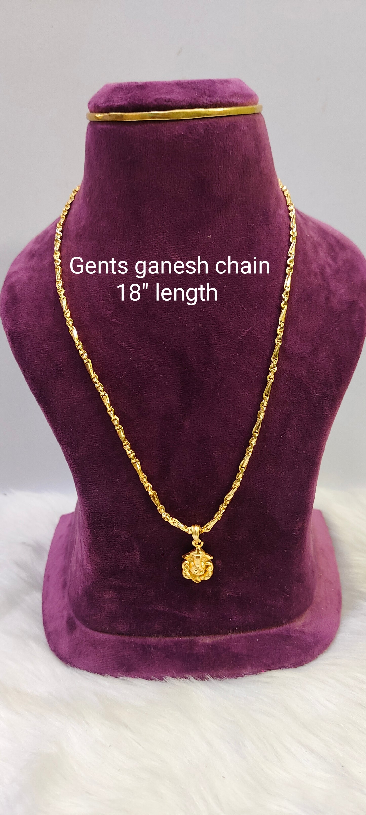 Mens ganesh chain and ladies ganesh chain combo (18" length Both)