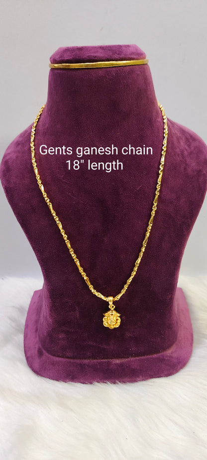 Mens ganesh chain and ladies ganesh chain combo (18" length Both)