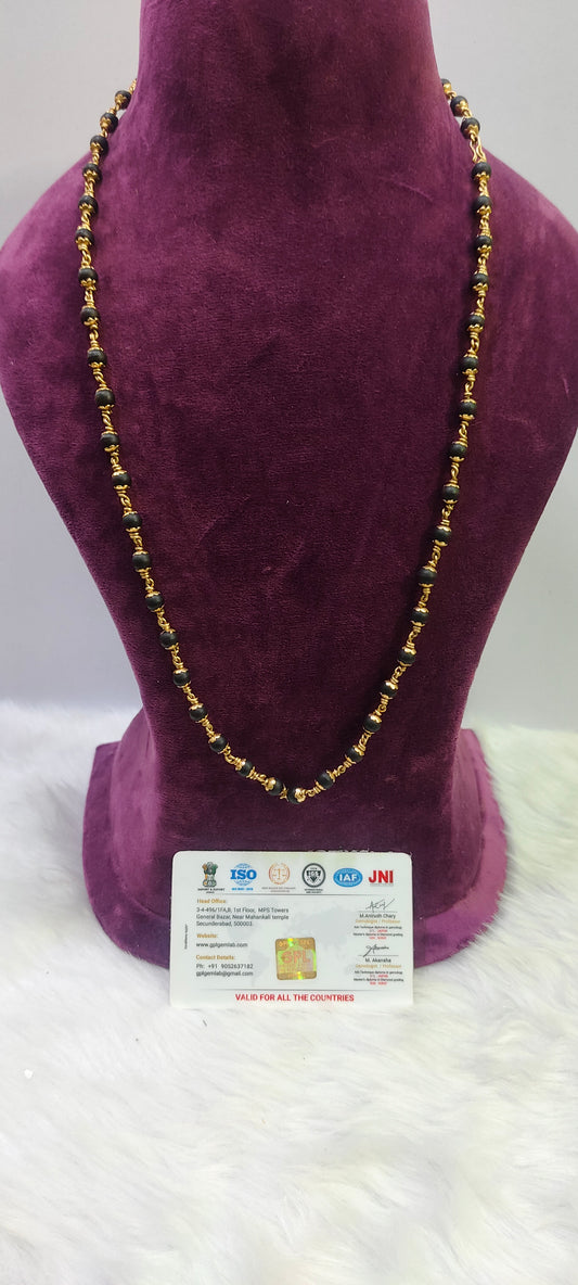 Original Karungali mala with panchaloham caping with certificate