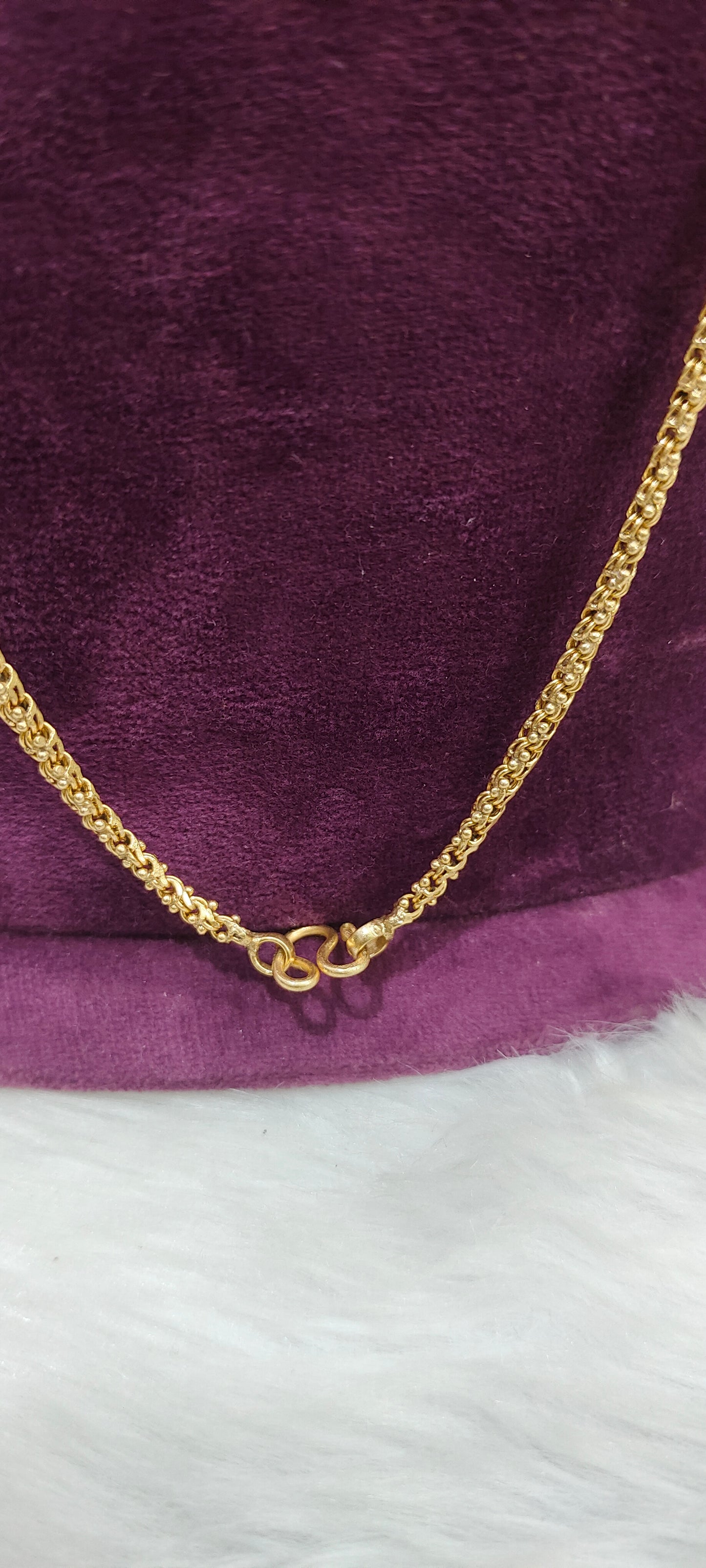 Pure panchaloham unpolished ballbasha thali chain