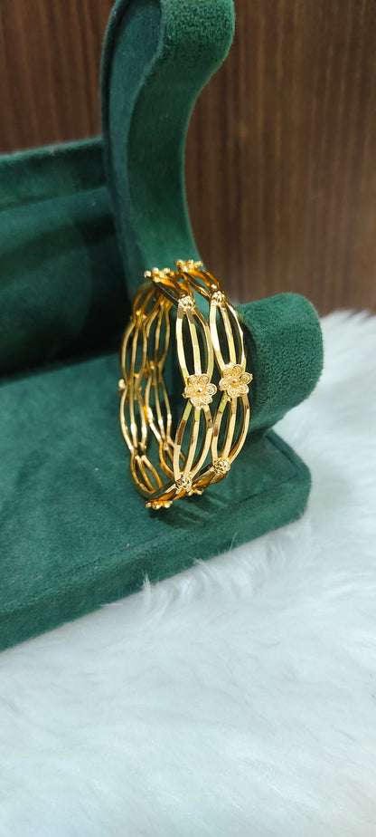 Premium micro gold plated gold look kids bangles