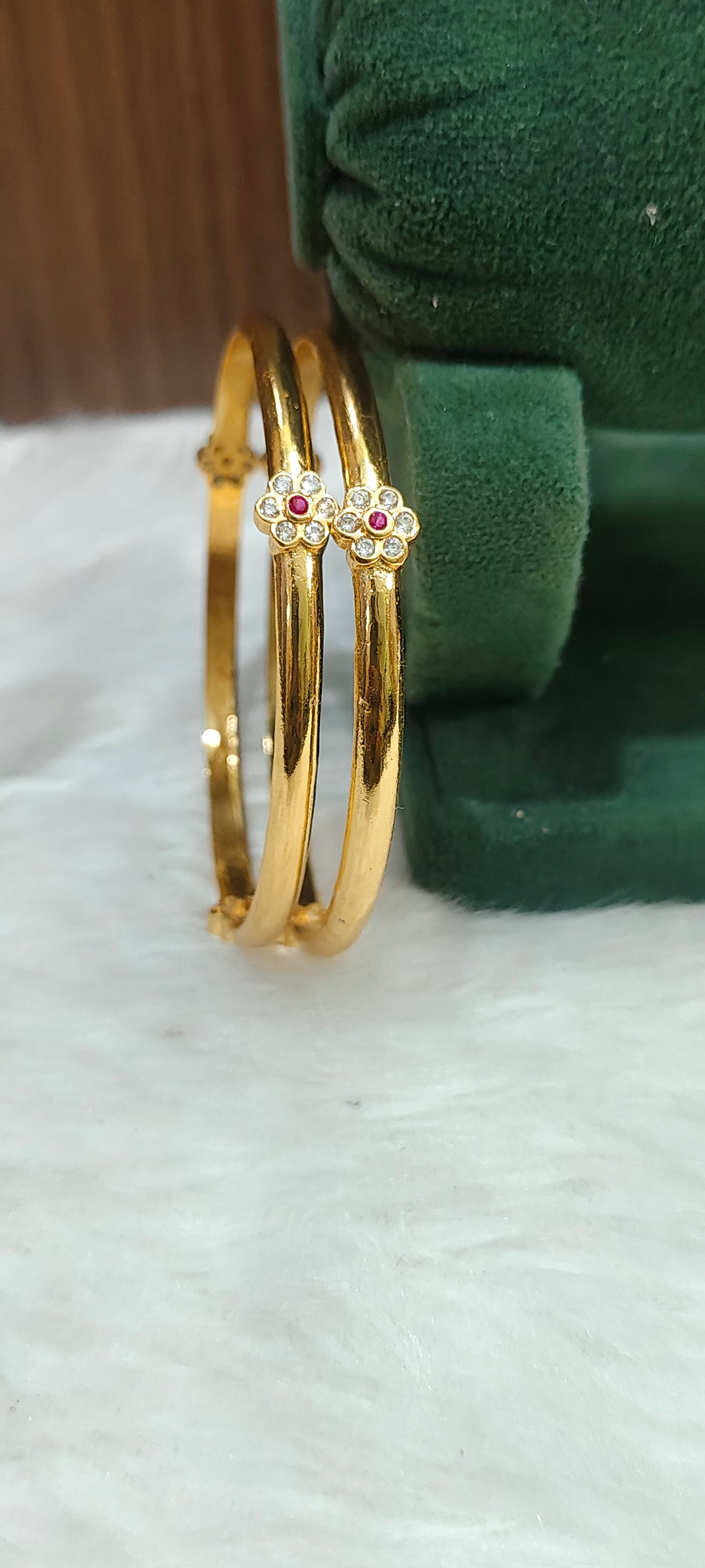 Pure panchaloham polished gold look  2 bangles