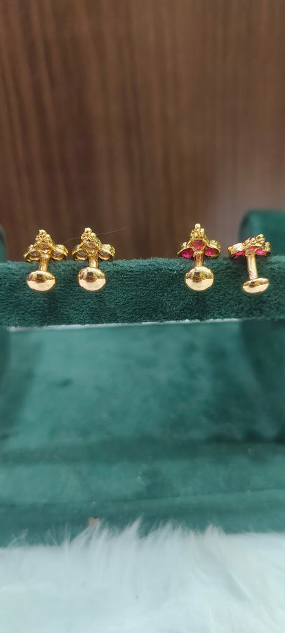 Pure panchaloham 2 pair kids earrings