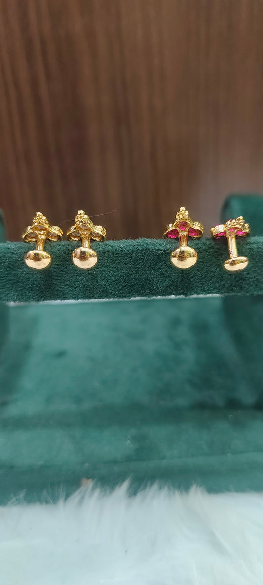Pure panchaloham 2 pair kids earrings