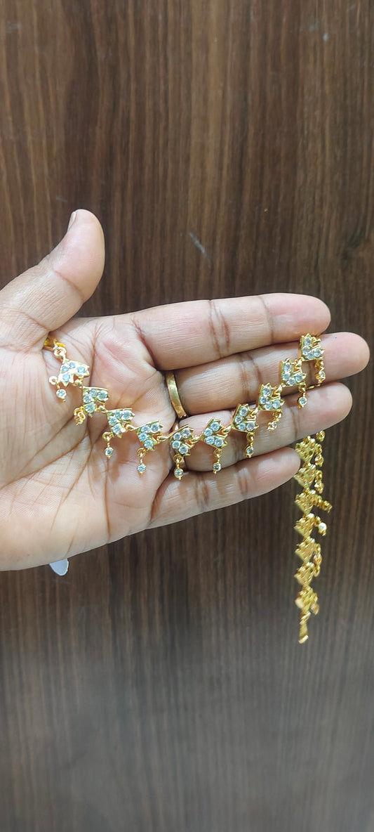 Pure panchaloham full white stone champasavaralu
