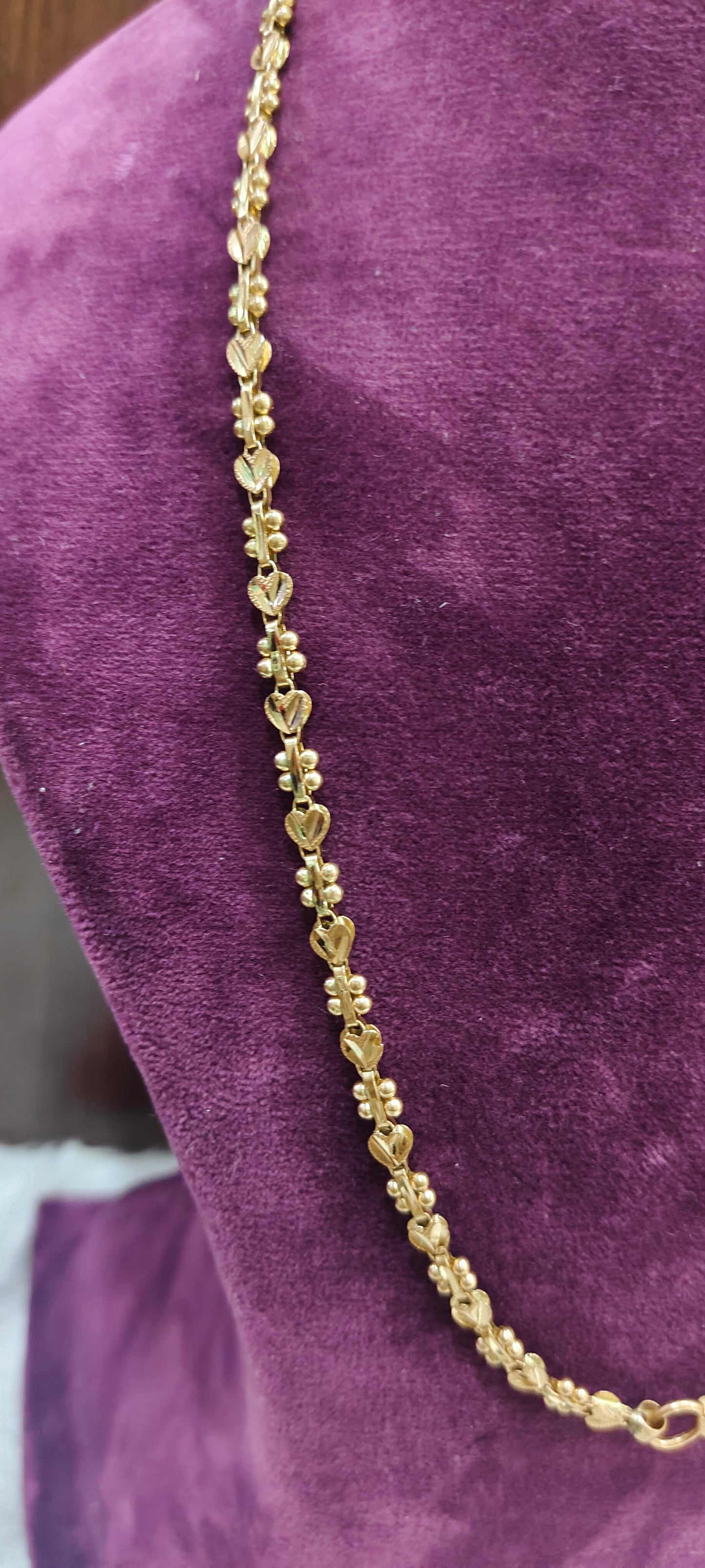 Pure panchaloham unpolished 24 " length semi heart chain