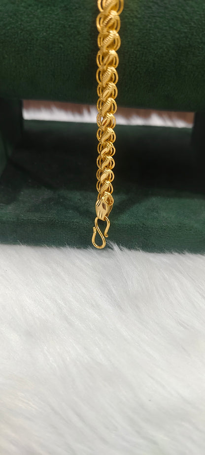 100% Gold look micro gold plated 8" mens bracelet