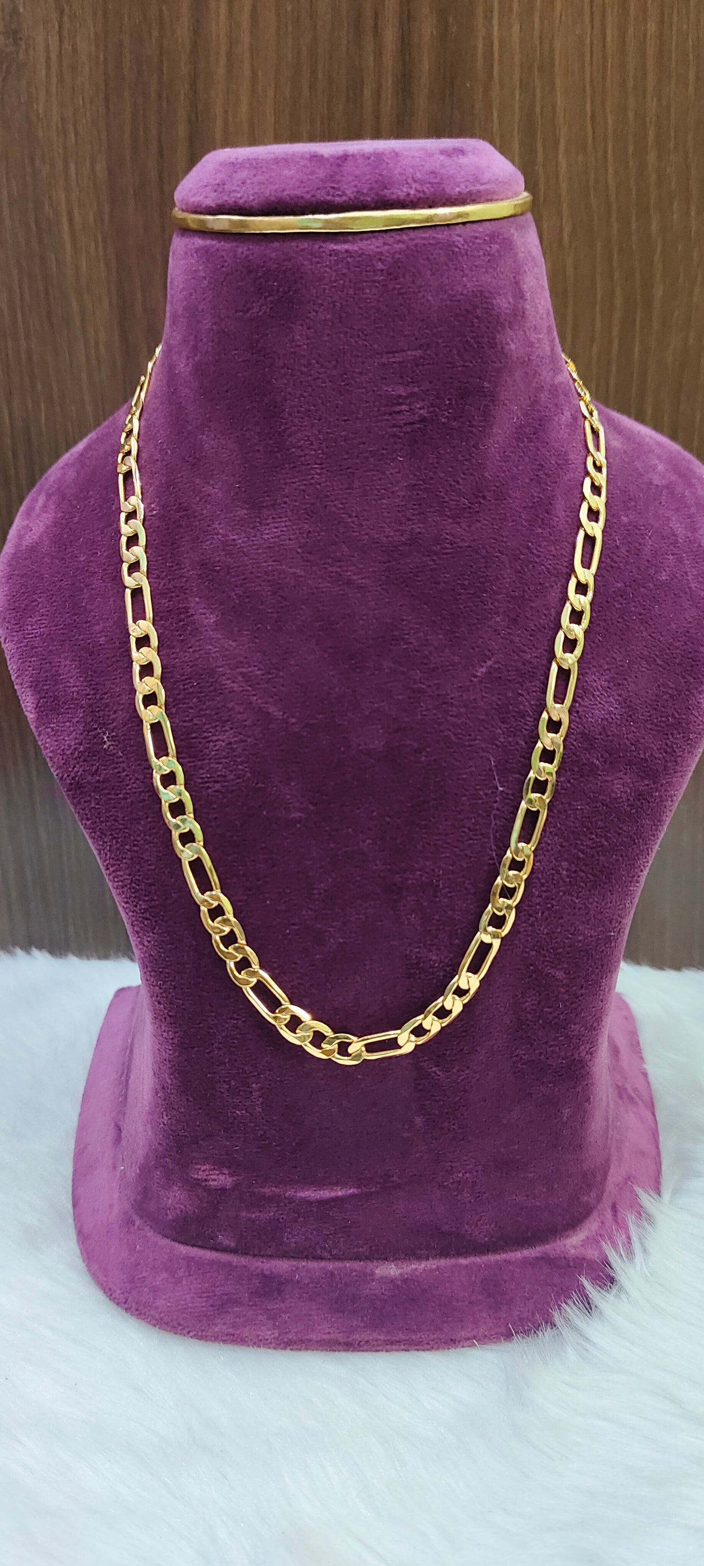 Premium micro gold plated 18" length stylish mens chain