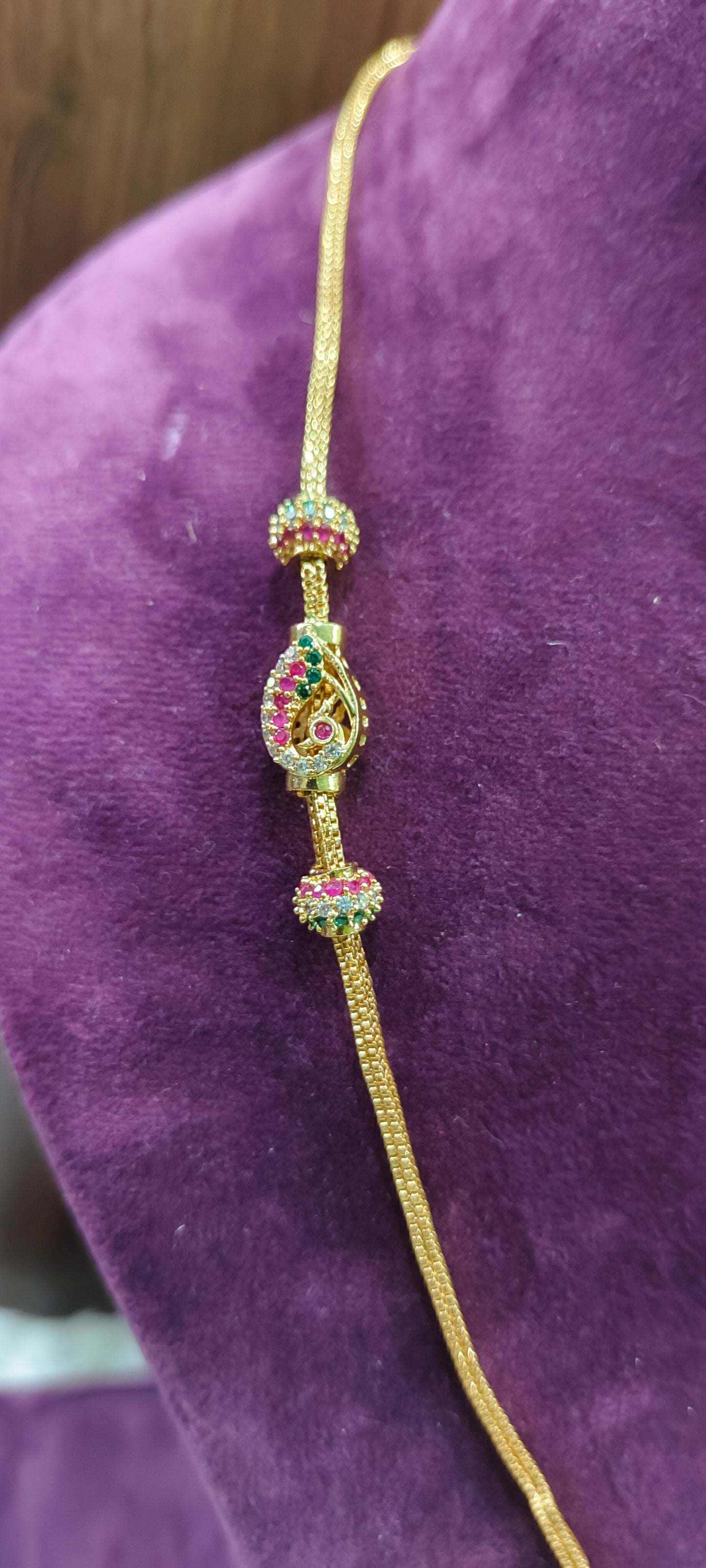 Premium micro gold plated 24 " length side pendant Thali chain