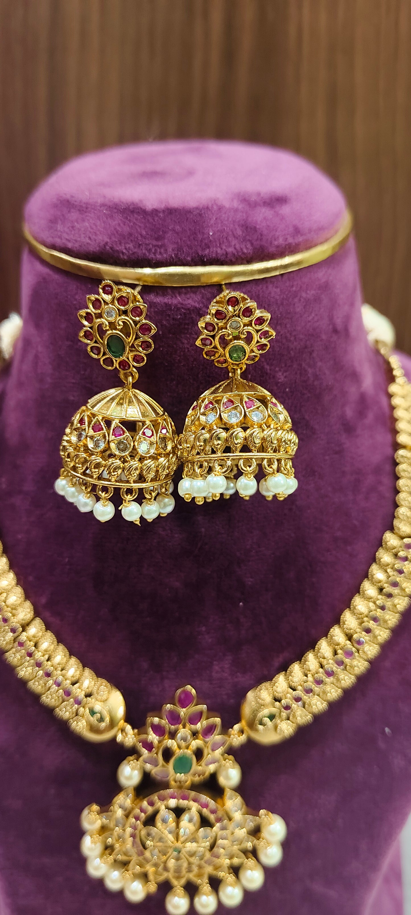 Premium antique nakshi 2 necklace set combo (back thread provided)