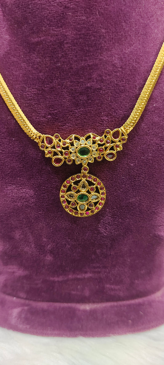 Premium pota kempu necklace set