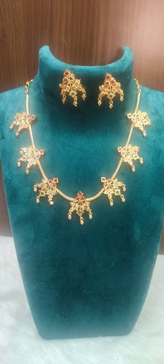 Pure panchaloham vintage look panchaloham necklace with push back earrings