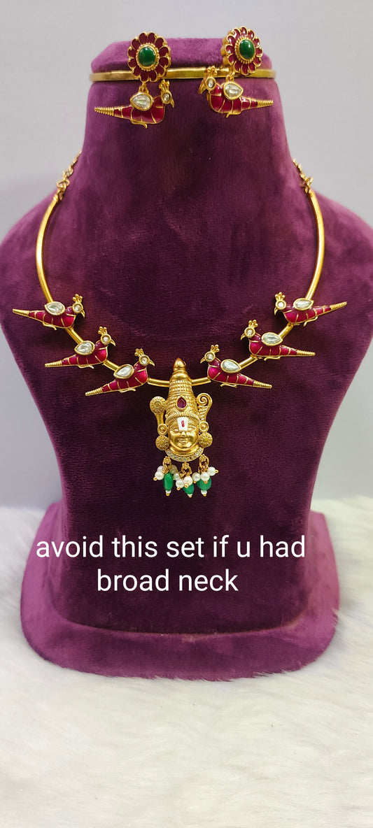 Premium nakshi kante necklace set