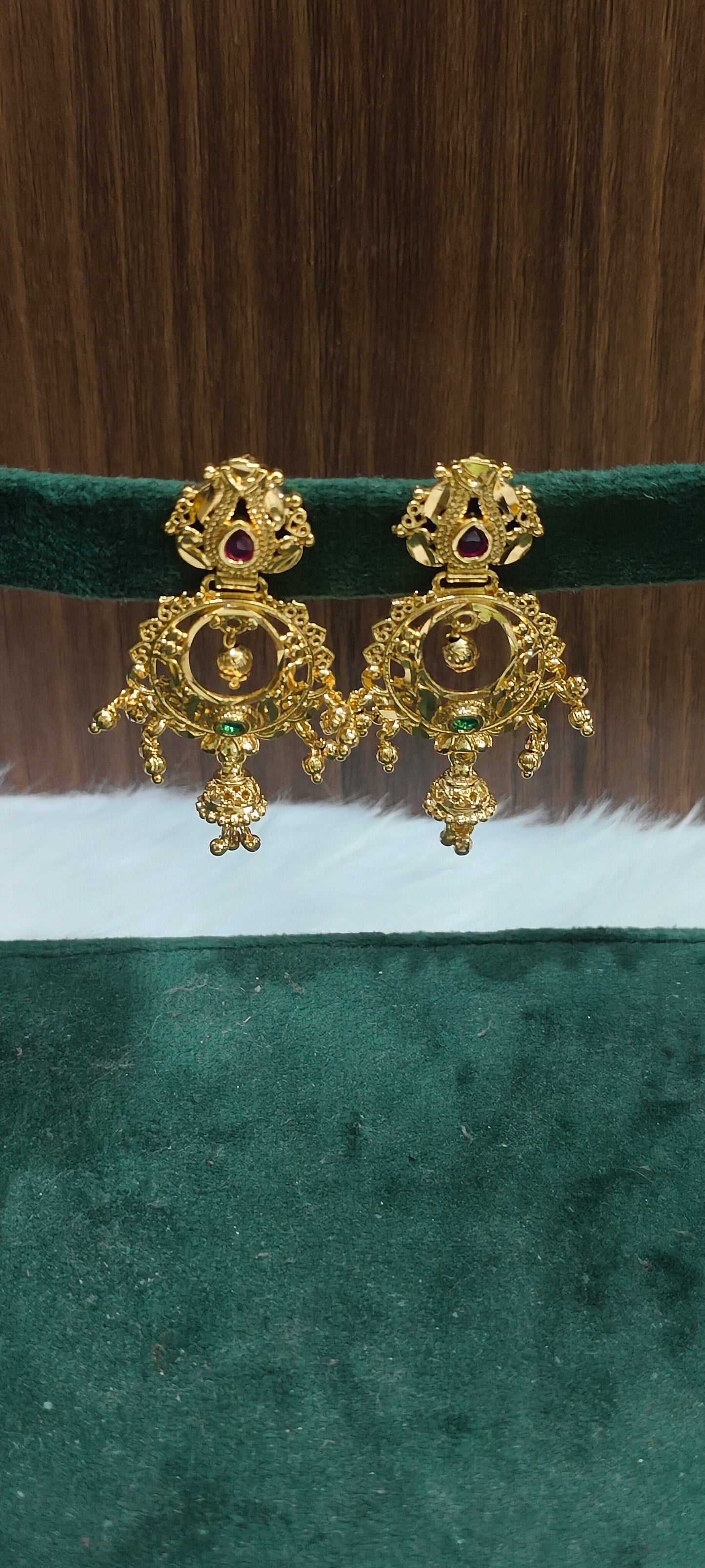 Premium micro gold light weight chandbali earrings