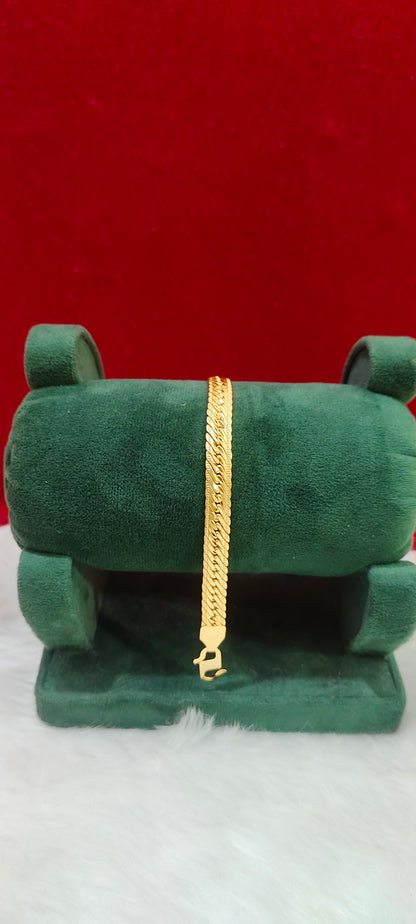 100% gold look 8" length mens bracelet