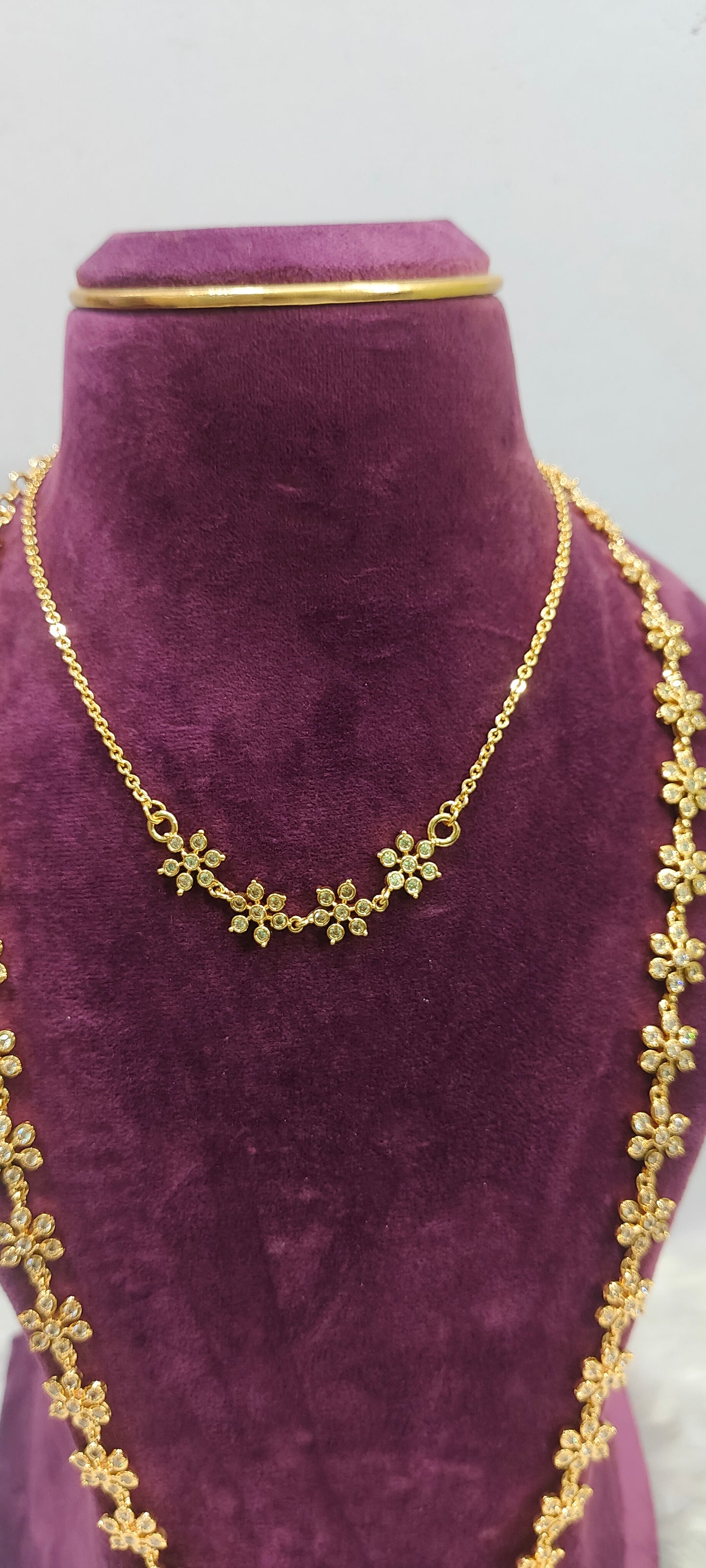 Pure panchaloham long haram with free pendant neck chain