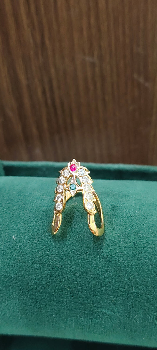 Pure panchaloham with micro gold vanki ring