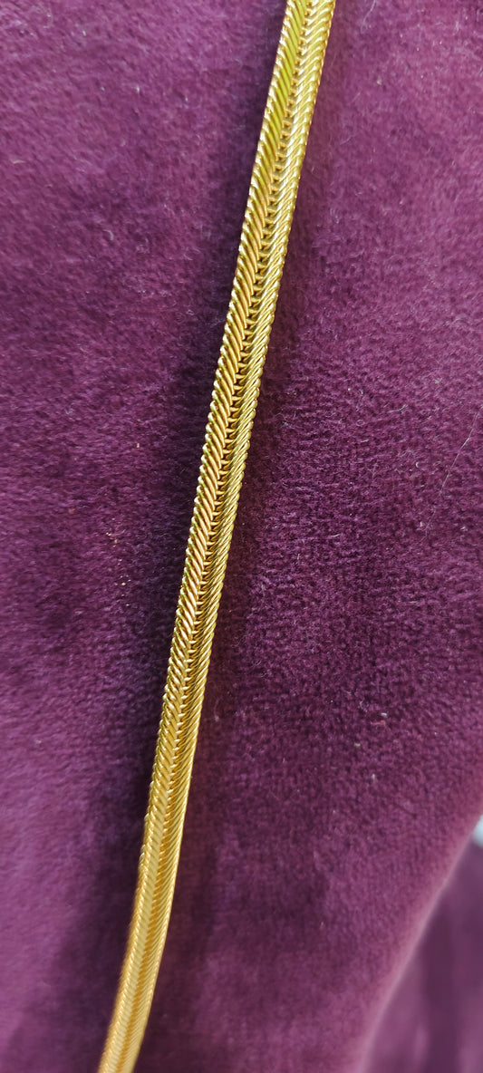 Premium micro gold plated 26" length  double line pattern single line thali chain