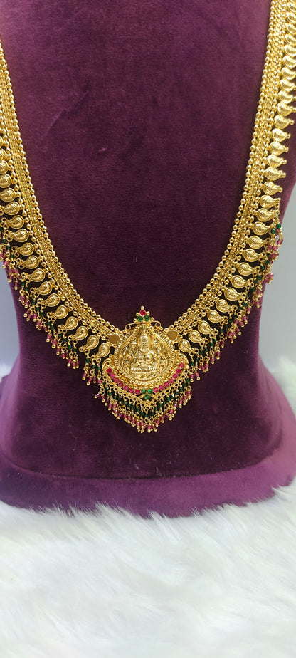 Stunning gold look long haram with earrings