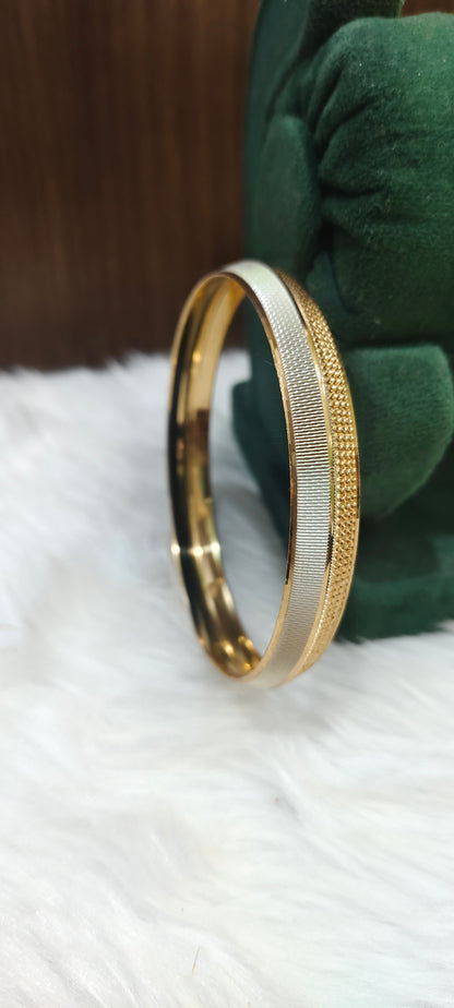 Premium micro gold plated rodium polish  mens kada