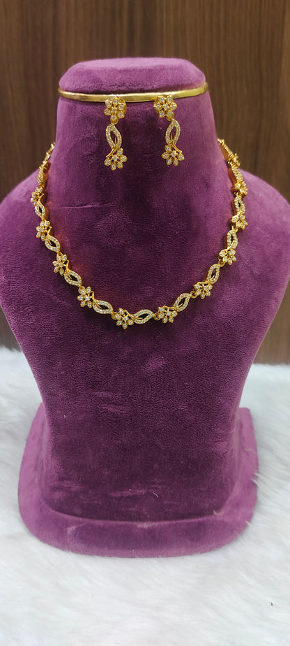 Simple diamond look necklace