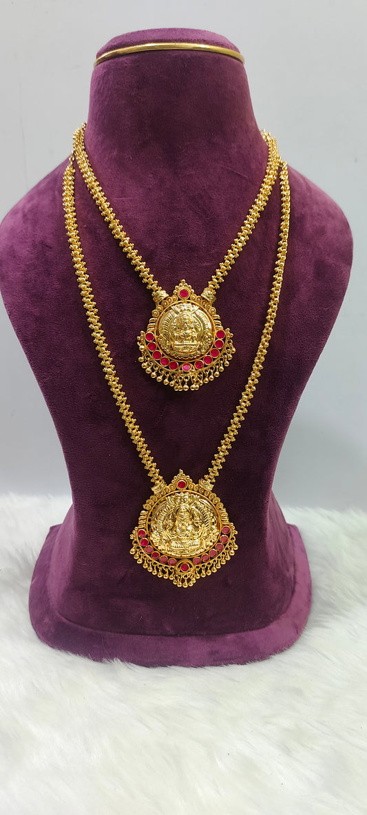 Premium micro gold plated pendent chain 26" length and 20" length pendant chain combo