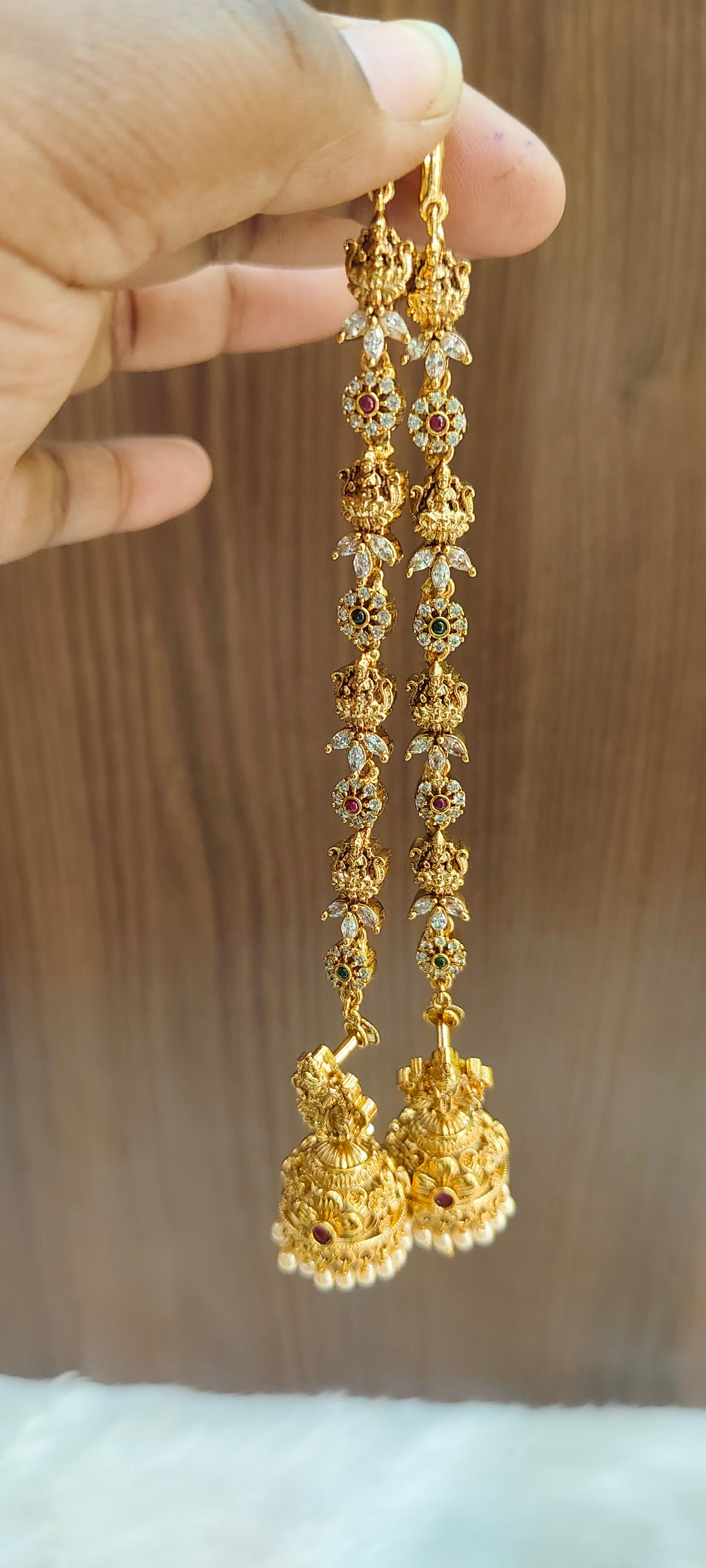 Premium nakshi maati and screw back jumkas combo