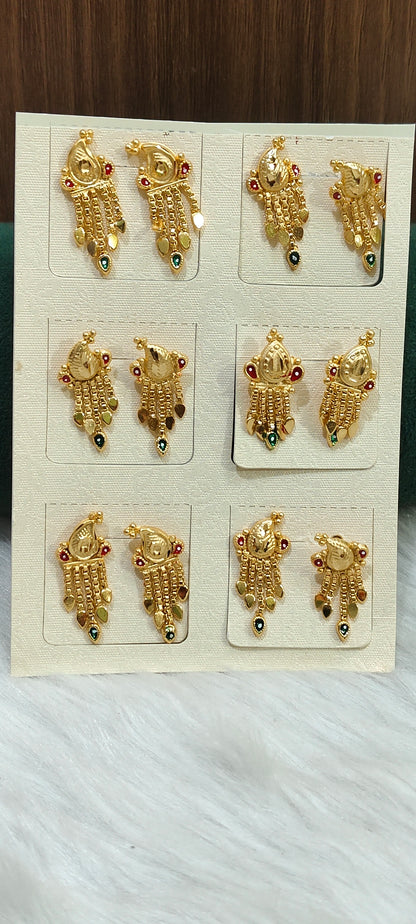 100% gold look daily wear earrings( u will get any one pair among these)