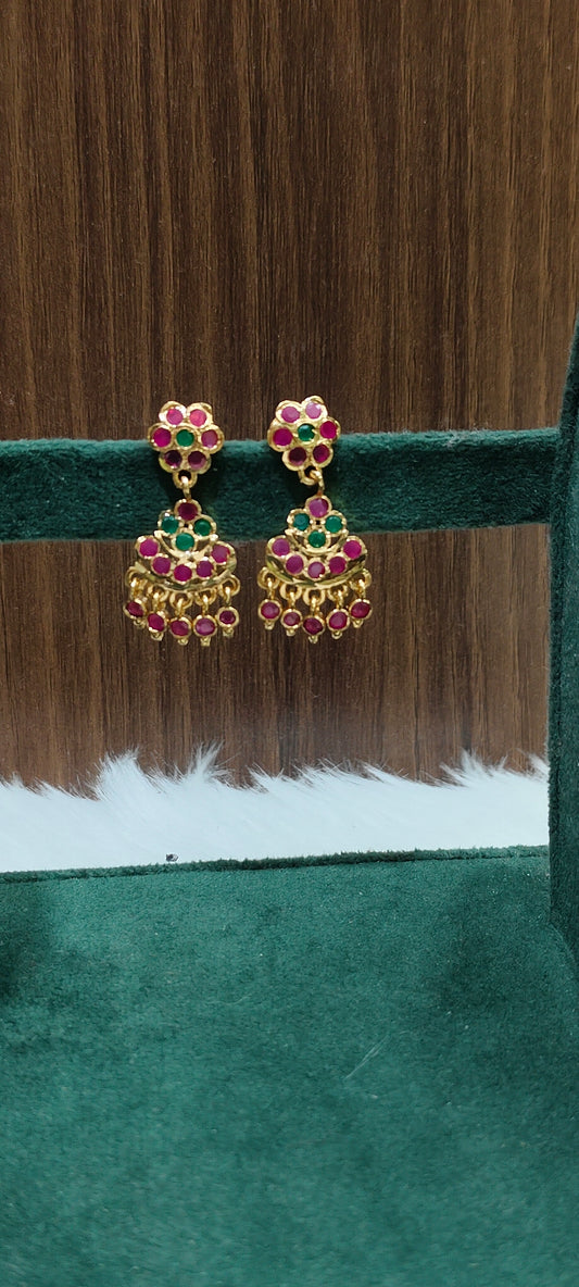 Pure panchaloham gold look earrings