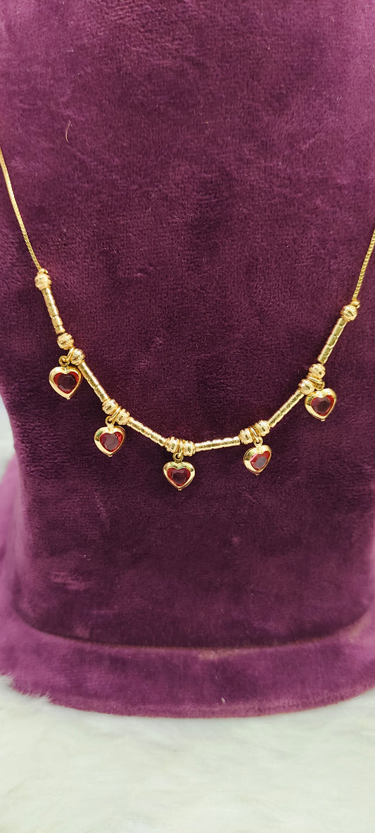 Simple gold look necklace cum chain