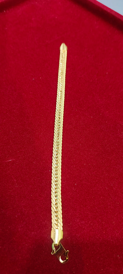 100% gold look 8" length mens bracelet