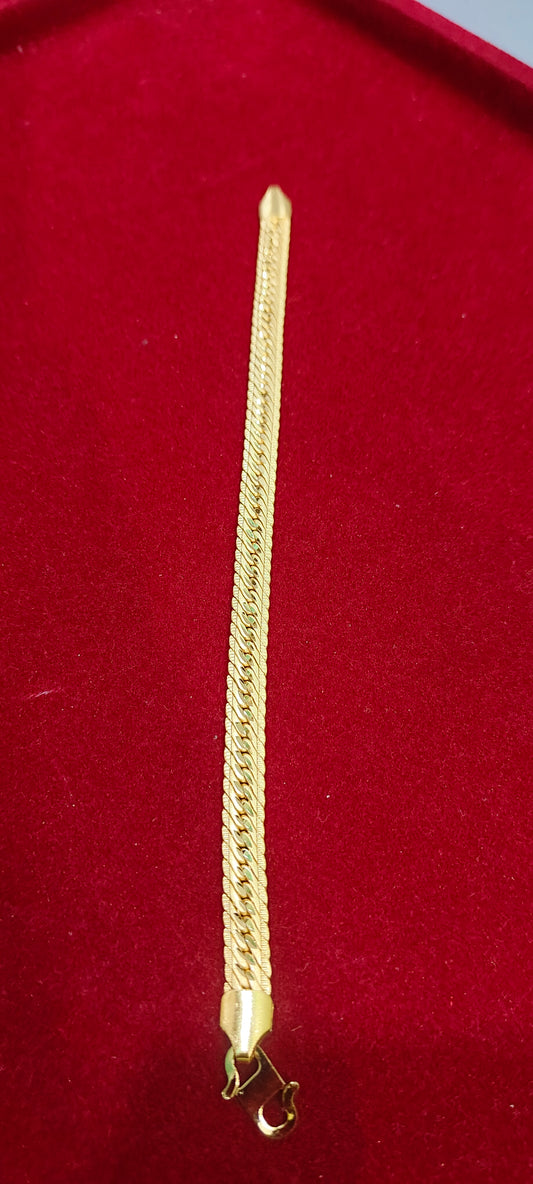 100% gold look 8" length mens bracelet