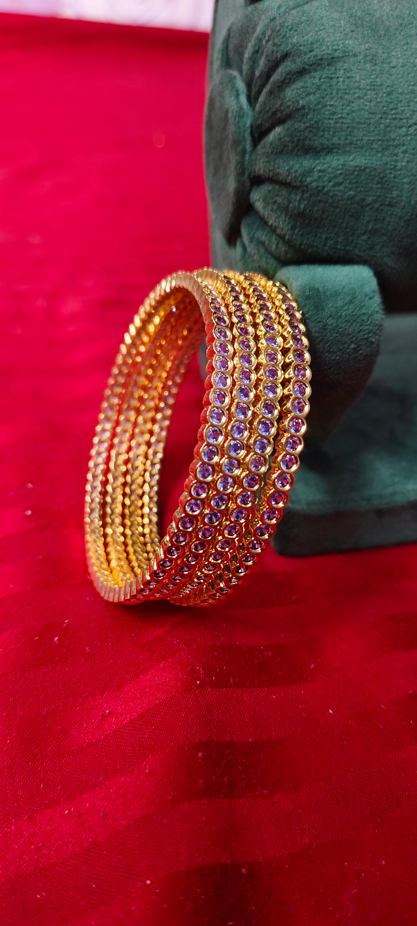 Pure panchaloham 4 bangles violet colour
