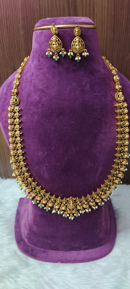 High premium antique nakshi wide u shaped long haram