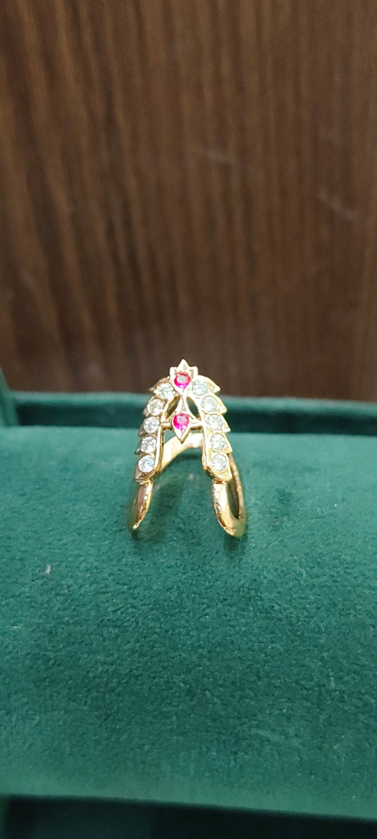 Pure panchaloham with micro gold vanki ring
